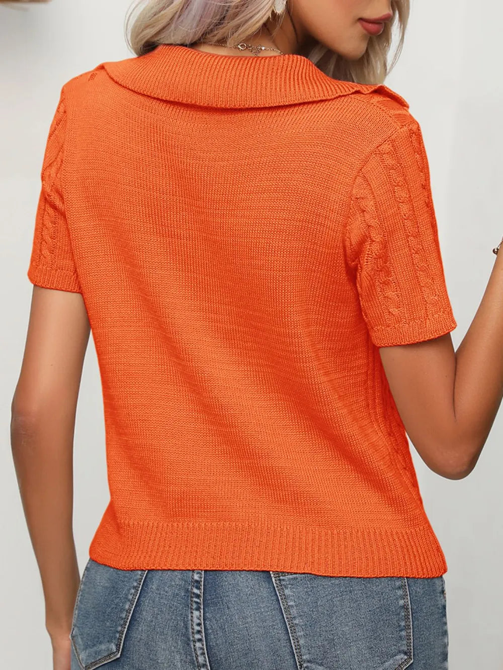 Cable Knit Short Sleeve Top (8)
