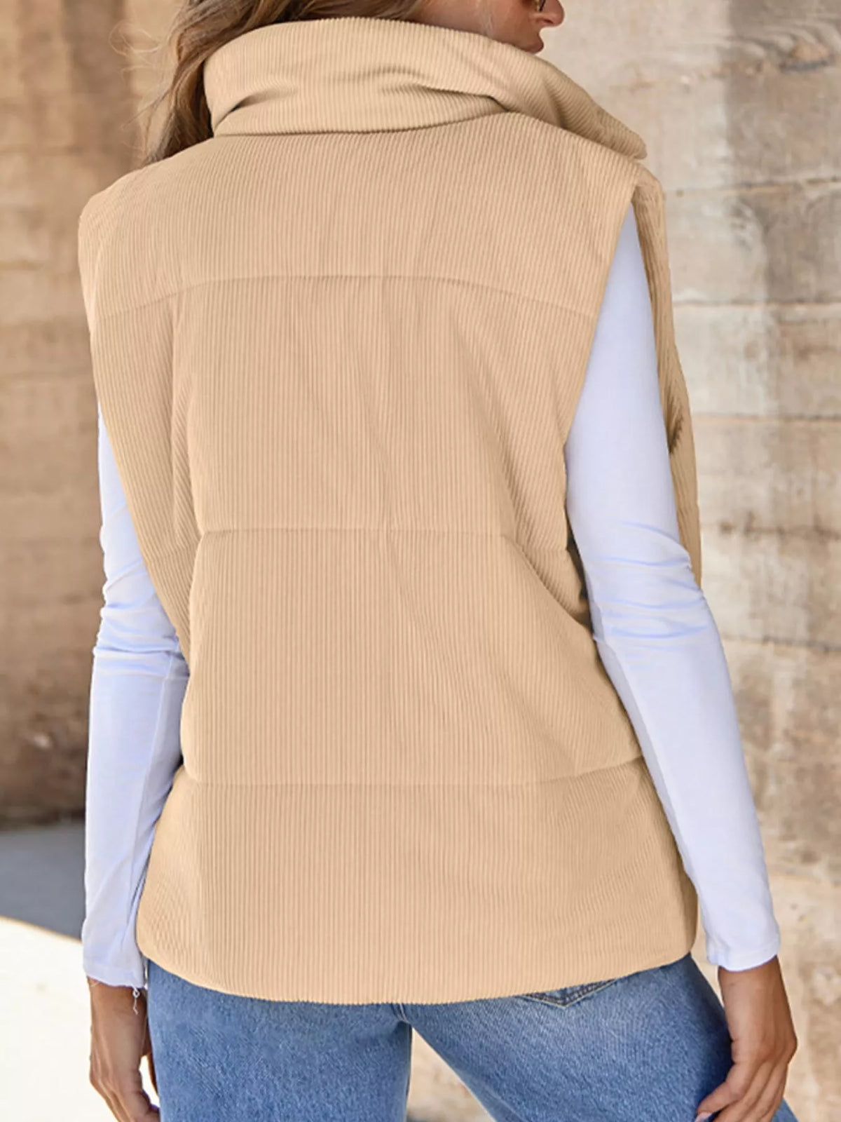 Corduroy Zip Up Vest Coat (24)