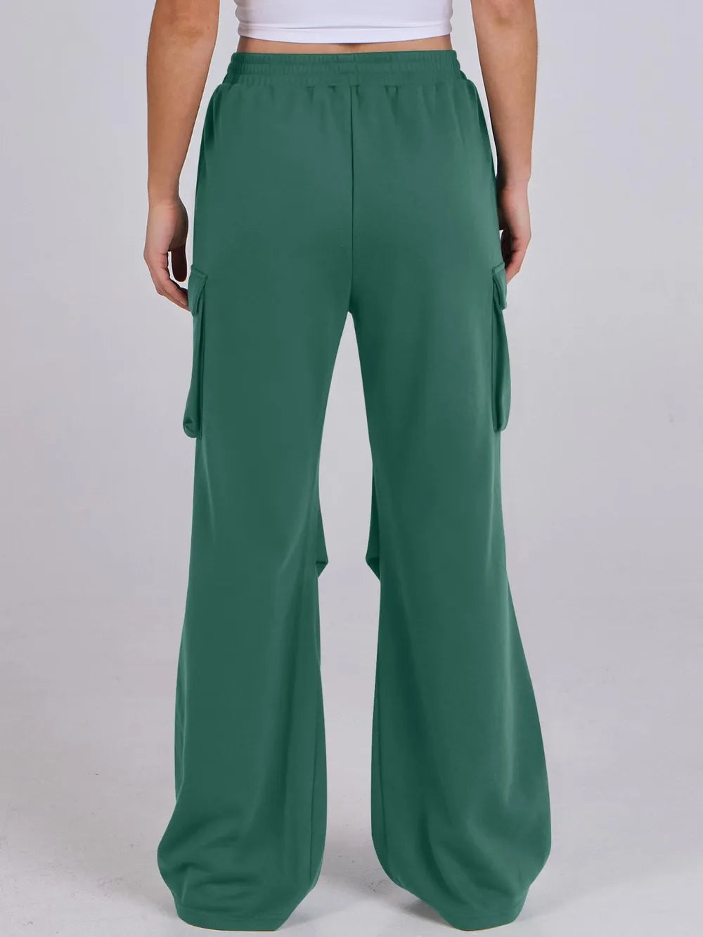 Elastic Waist Wide Leg Pants Pockets (21)