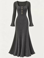 Button-front Ribbed Knit Maxi Dress (21)