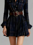 Plaid Long Sleeve Shirt Dress (6)