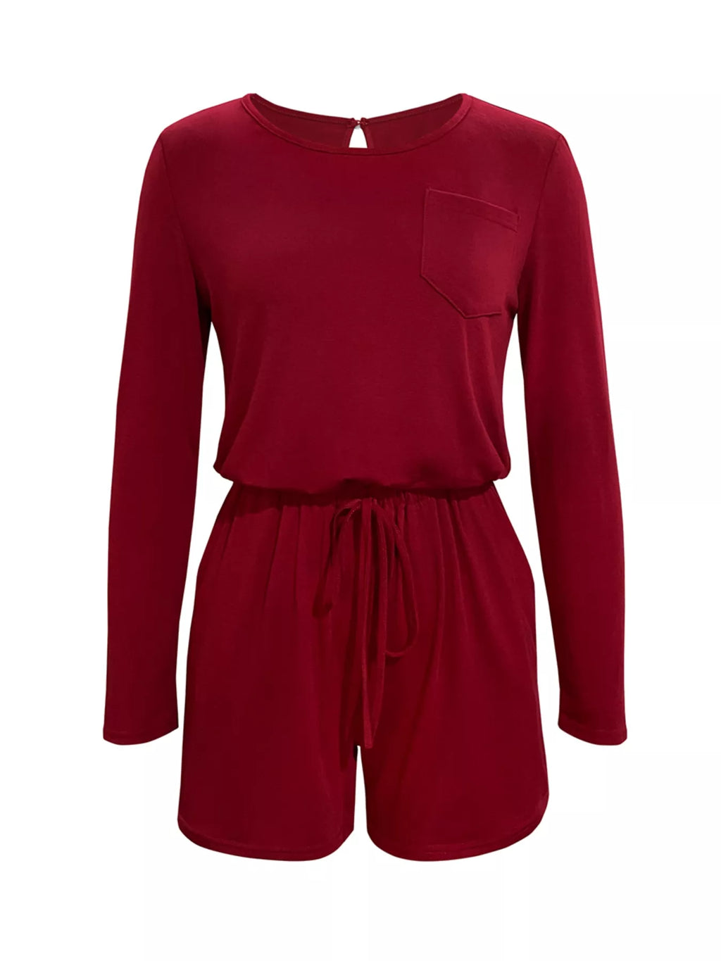 Long Sleeve Drawstring Romper (4)