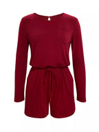 Long Sleeve Drawstring Romper (4)