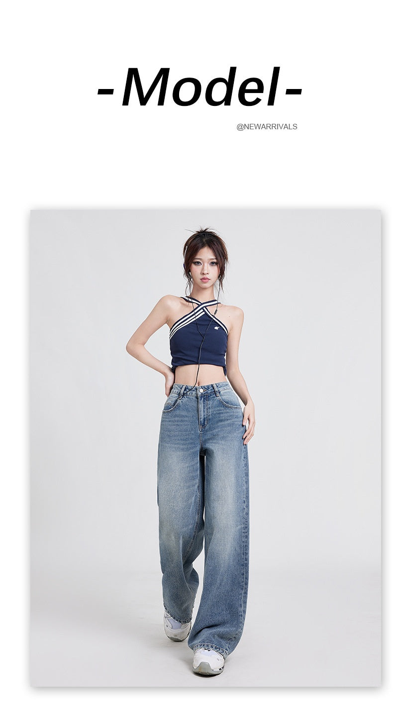 Wide Leg Jeans High Waist Baggy Straight Trousers photo 8