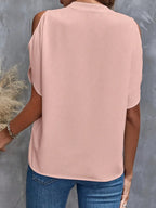 Notched Cold Shoulder Blouse (14)
