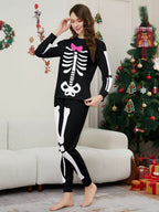 Full Size Matching Family Skeleton Pajama Set Plus (4)