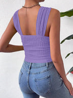 Textured Square Neck Wide Strap Tank (32)