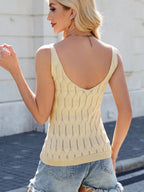 Eyelet Scoop Neck Knit Tank (4)
