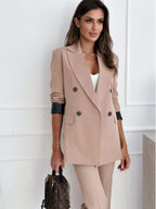 Lapel Collar Long Sleeve Blazer (4)