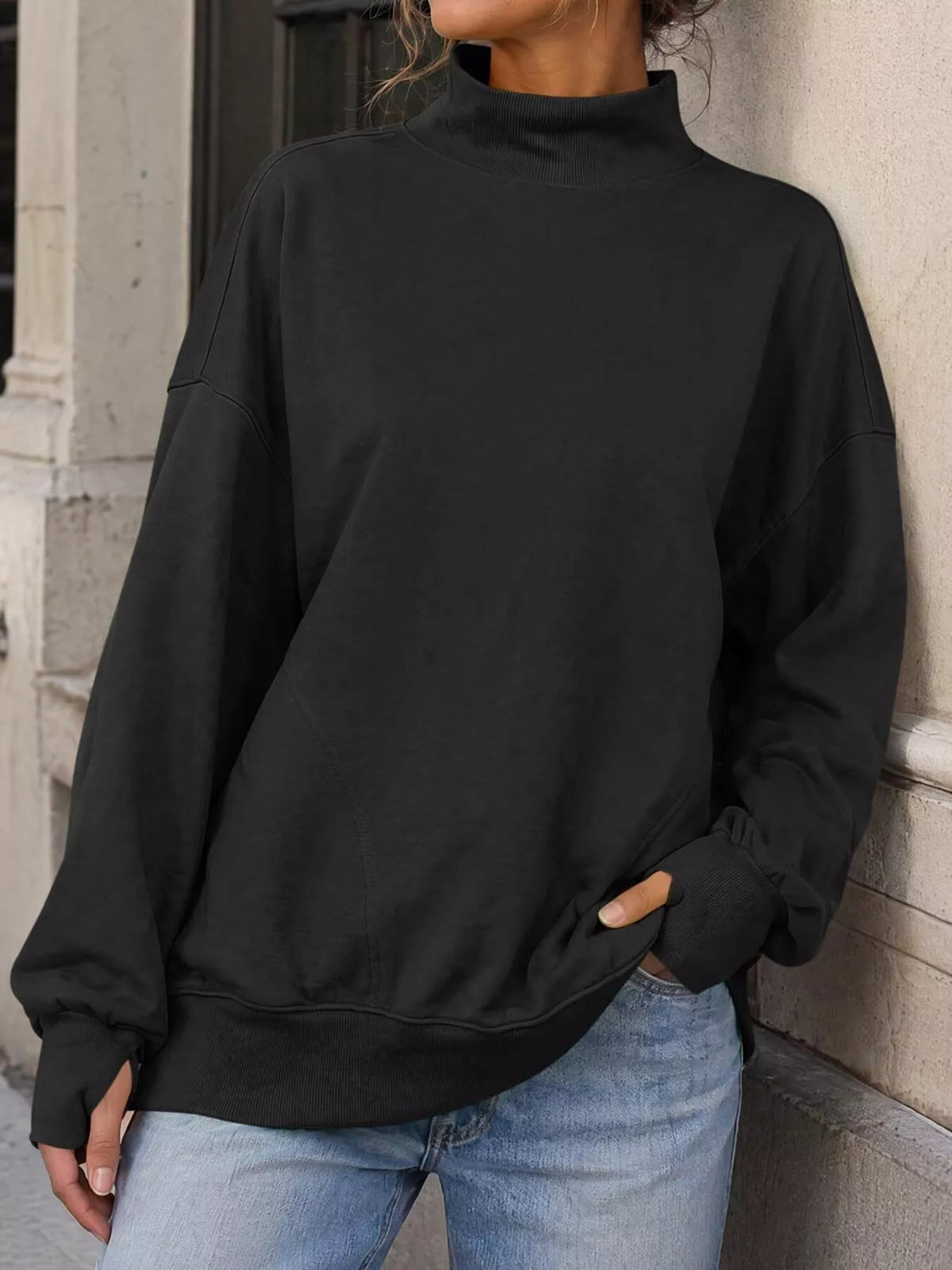 Mock Neck Oversized Sweatshirt (8)