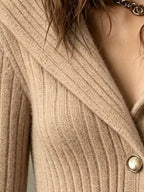 Full Size Ribbed Knit Button-down Front Cardigan Plus (4)