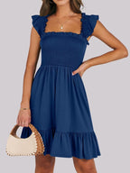 Smocked Ruffle Hem Mini Dress (13)