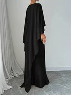 Cape Pleated Maxi Dress (9)