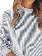 Stripe Dropped Shoulder Sweater (2)