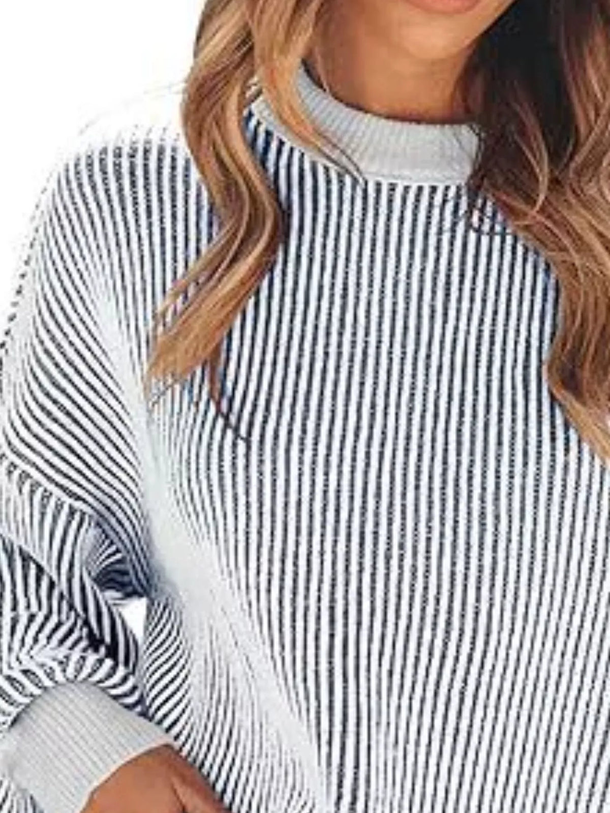 Stripe Dropped Shoulder Sweater (2)