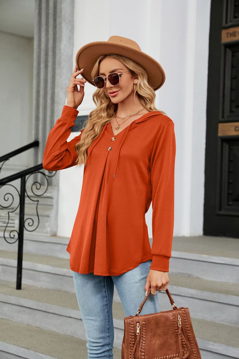 Long Sleeve Hooded Blouse (17)