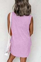 Round Neck Sleeveless Mini Dress Pockets (3)