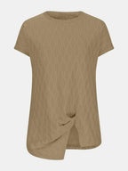 Full Size Round Neck Short Sleeve T-shirt (10)