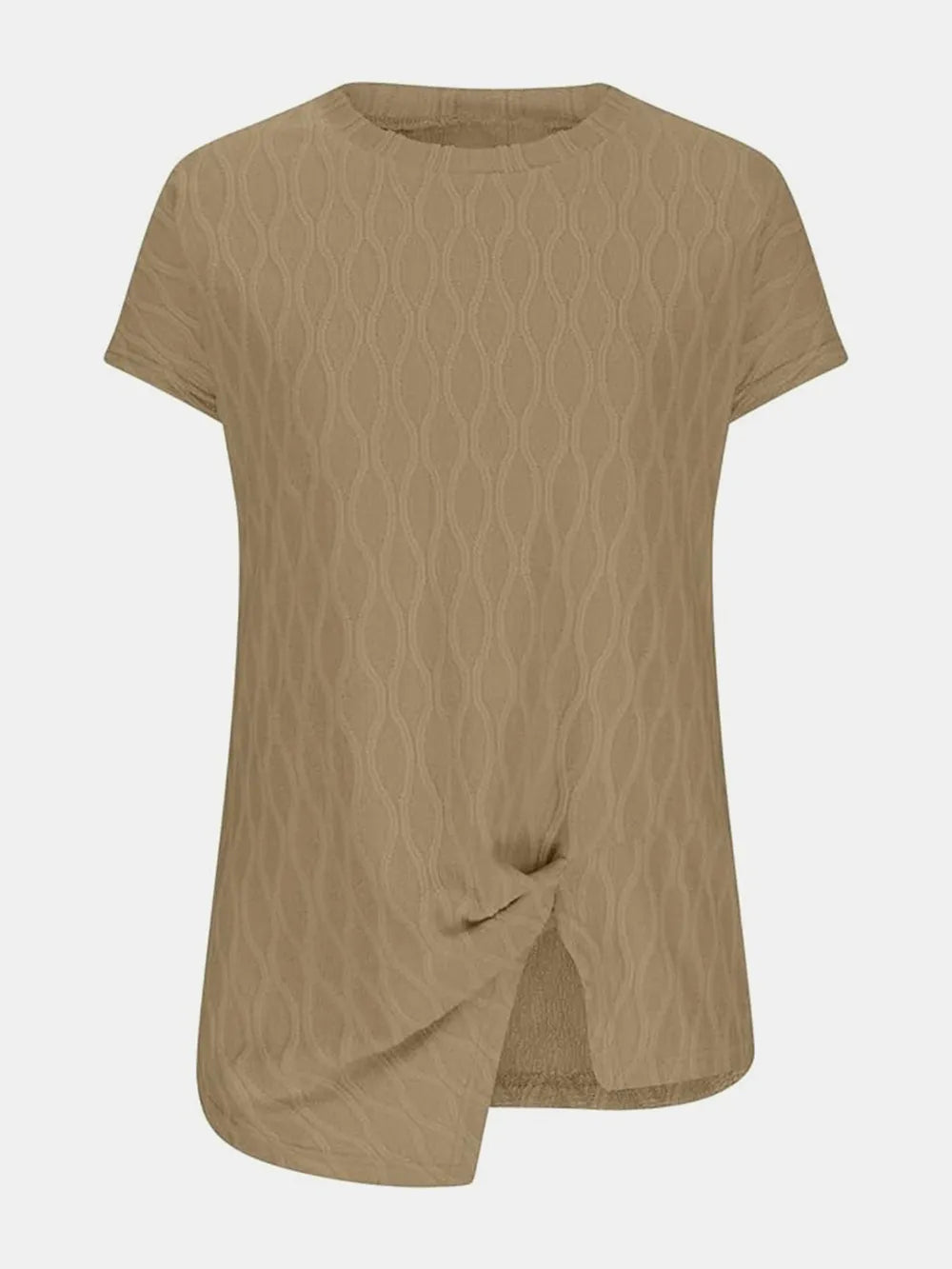 Full Size Round Neck Short Sleeve T-shirt (10)