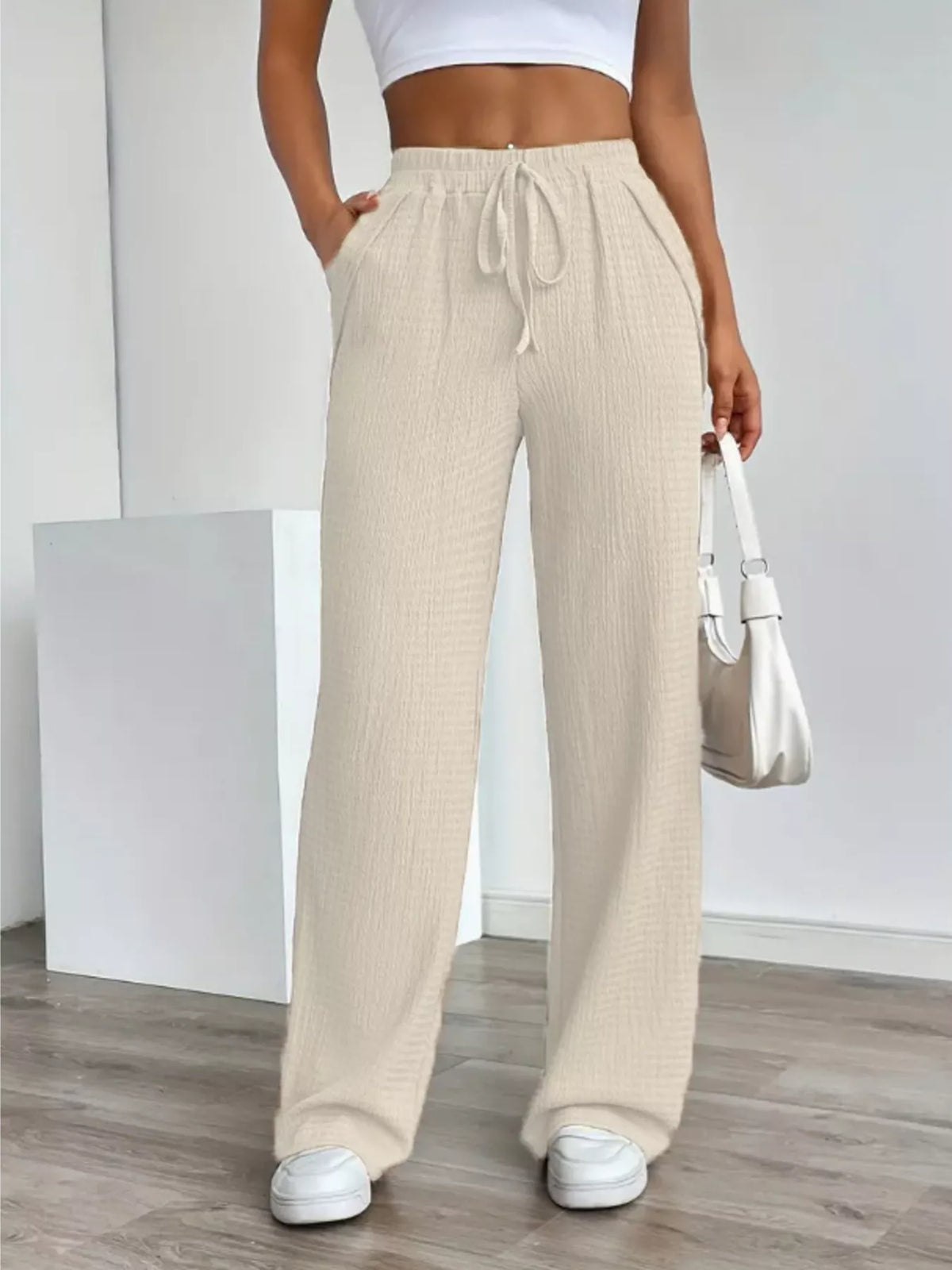 Texture Wide Leg Pants (5)
