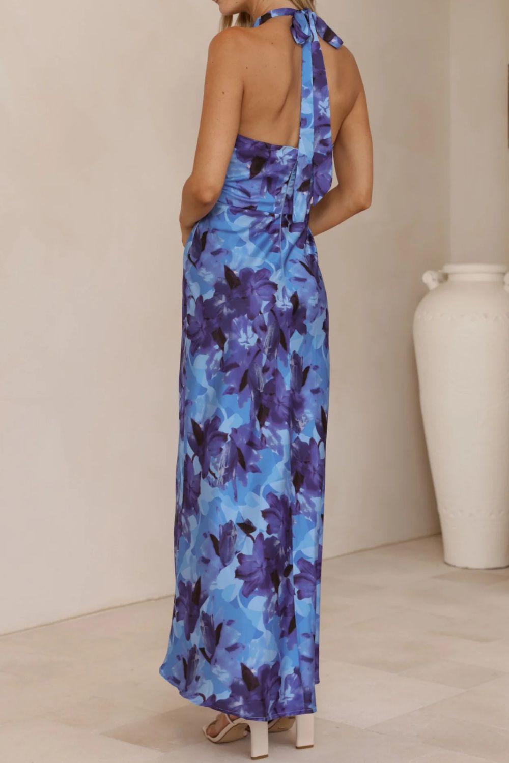 Floral Print Halter Neck Maxi Dress (27)
