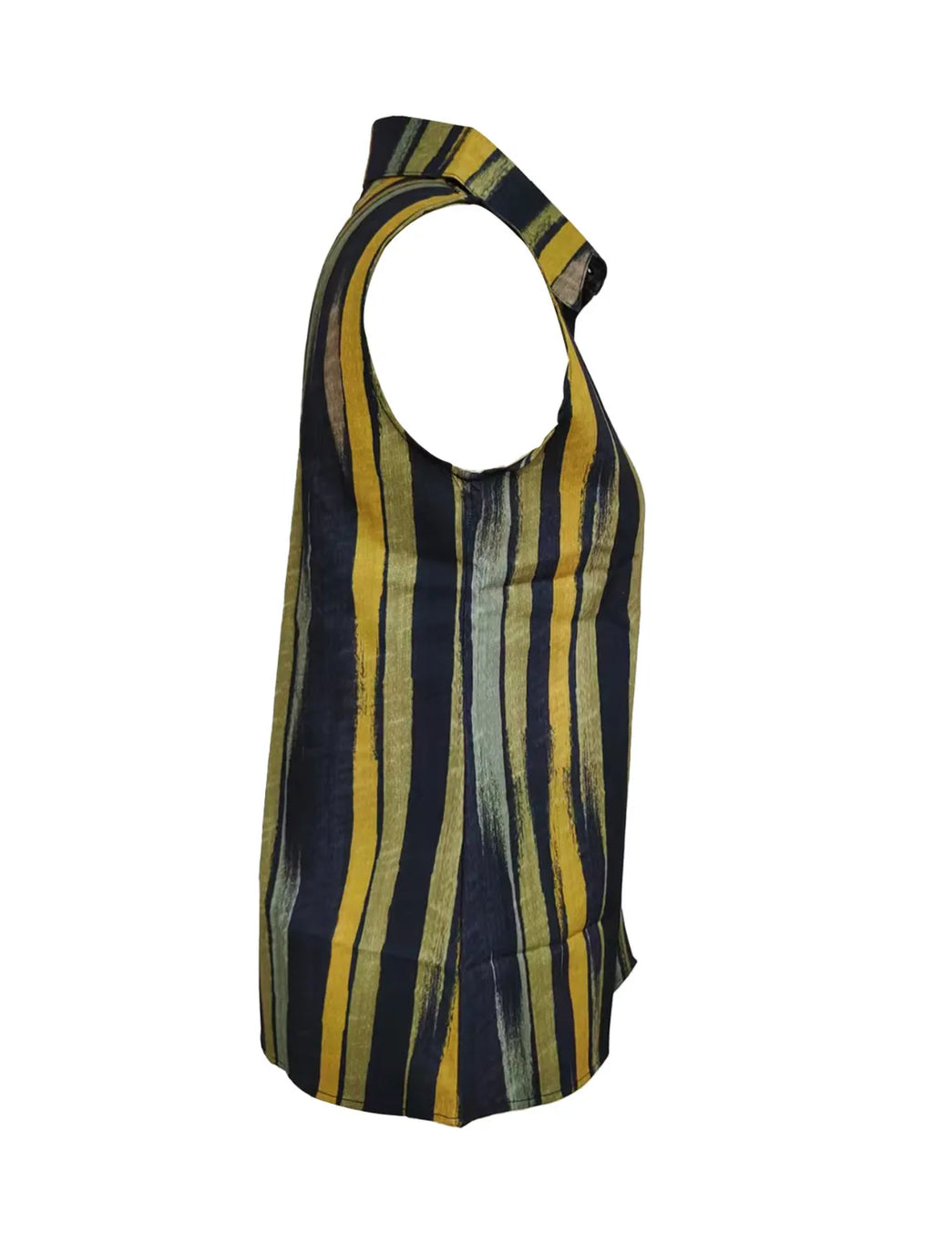 Button Detail Striped Sleeveless Shirt (6)