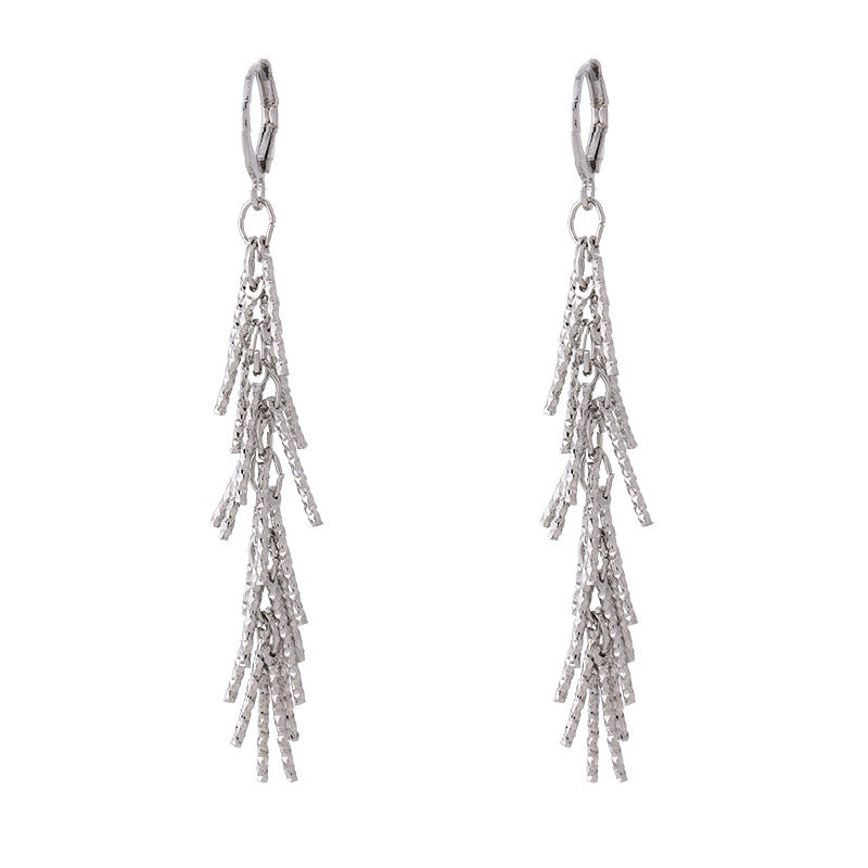 All-matching Silver Tassel Earrings photo 2