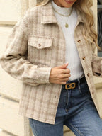 Plaid Button Up Long Sleeve Jacket (23)