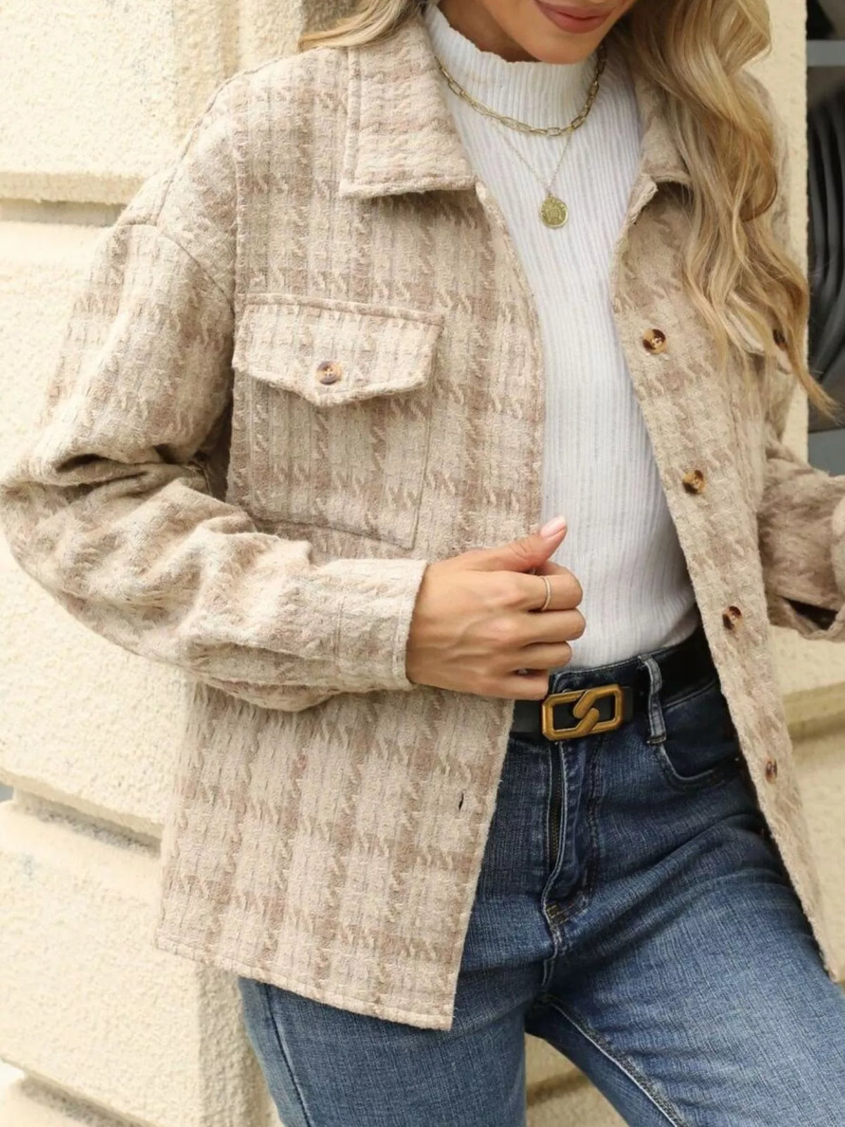 Plaid Button Up Long Sleeve Jacket (23)