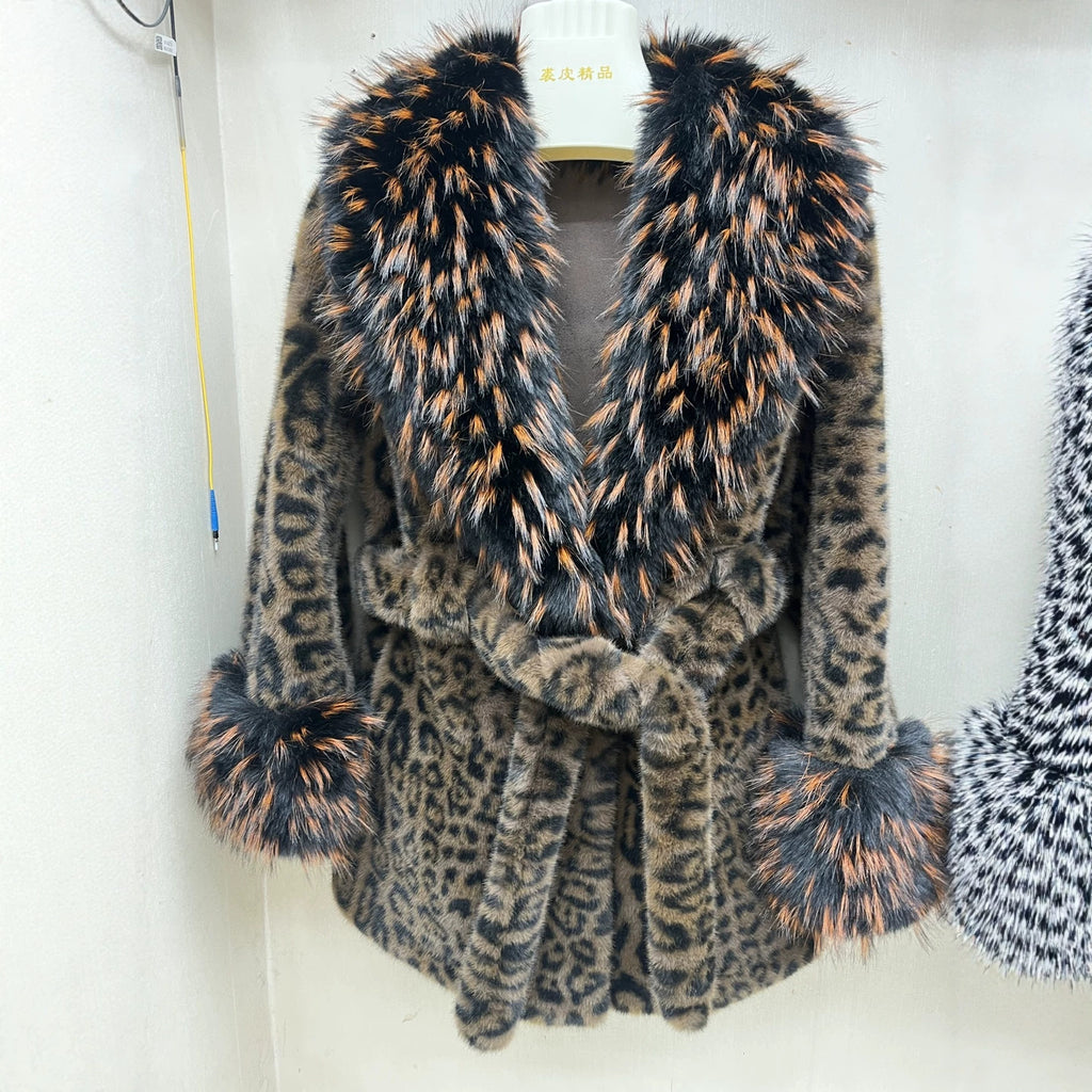 High-end Fur-and-fabric Faux Mink Coat photo 2