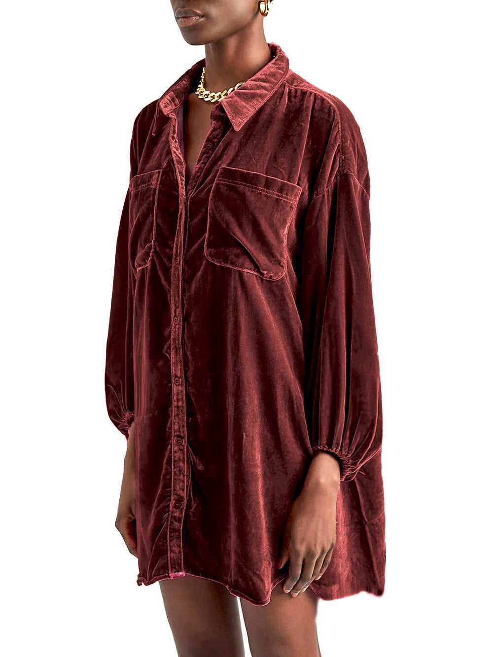 Collared Neck Button Down Long Sleeve Shirt (4)