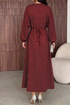 Polka Dot Long Sleeve Maxi Dress (18)