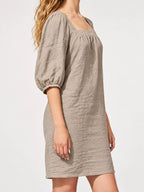 Square Neck Puff Sleeve Mini Dress (6)