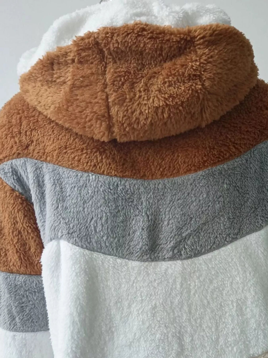 Full Size Fuzzy Zip Up Hooded Outerwear Plus (16)