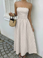 Polka Dot Tube A-line Dress (15)