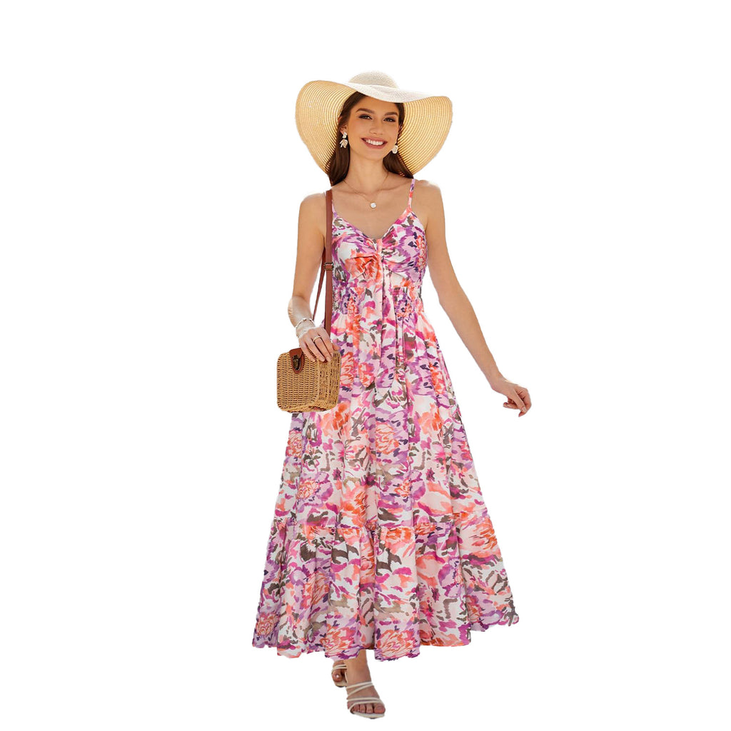 Bohemian Print Slip Dress Vacation photo 3