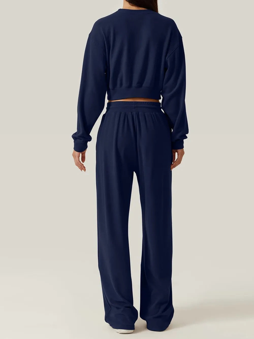 Crisscross Round Neck Top Drawstring Pants Set (6)
