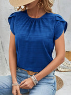 Round Neck Petal Sleeve Top (7)