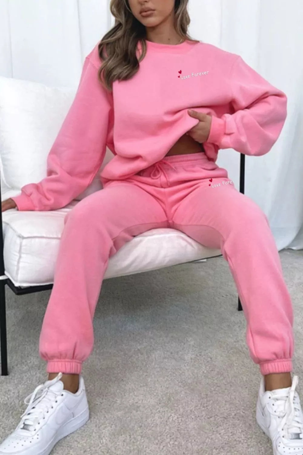 Round Neck Sweatshirt Joggers Set (26)