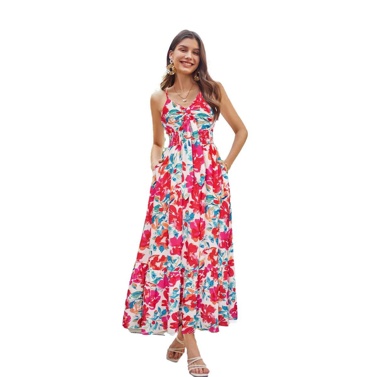 Bohemian Print Slip Dress Vacation variant CJLY231117641OL|CJLY231117642PK|CJLY231117643QJ|CJLY231117644RI|CJLY231117645SH