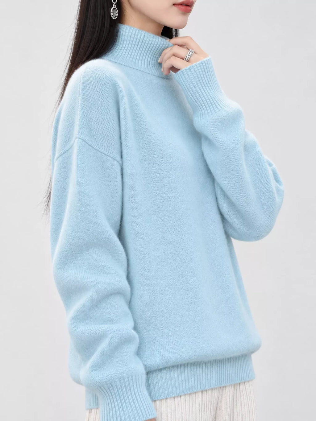 Turtleneck Dropped Shoulder Sweater (56)