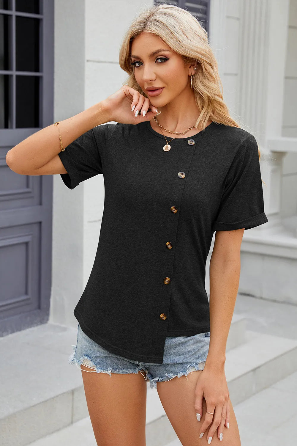 Round Neck Short Sleeve T-shirt (14)