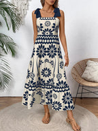 Floral Print Tie-shoulder Midi Dress (6)