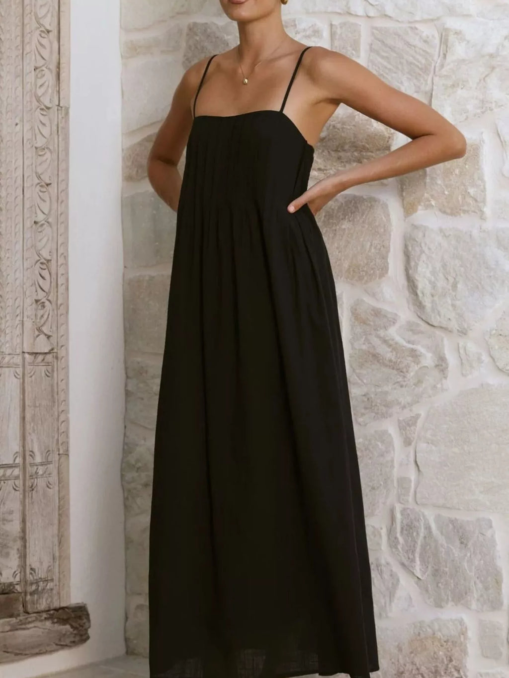 Pleated Bodice Midi Cami Dress (13)