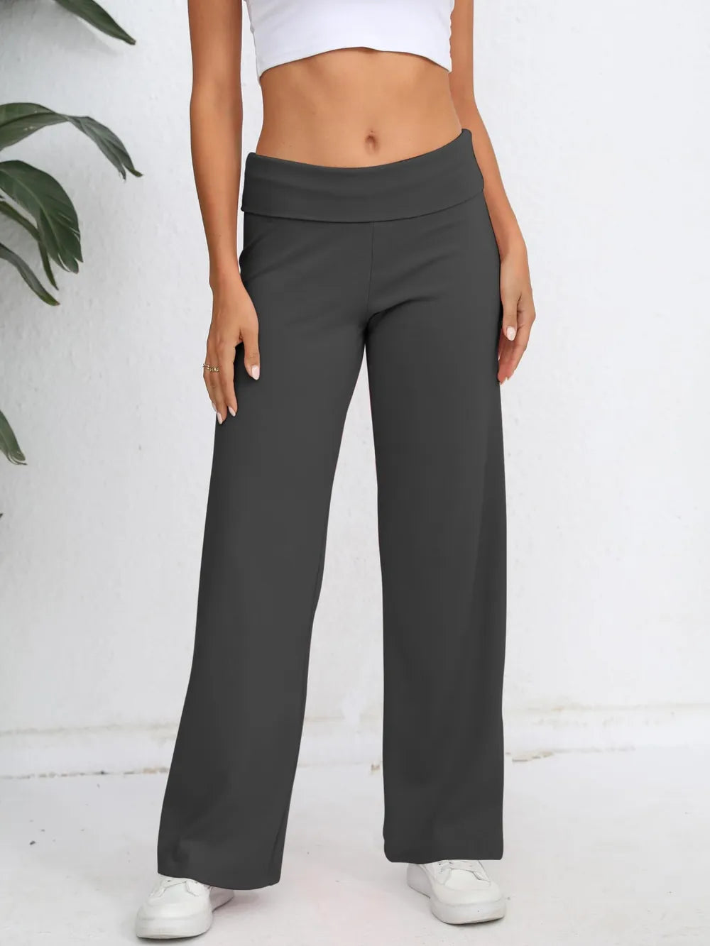 Elastic Waist Wide Leg Pants (5)