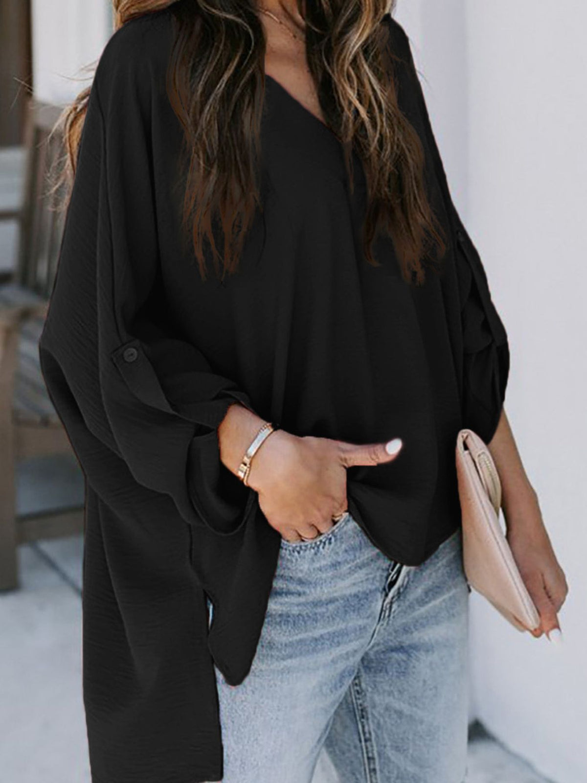Elegant V-neck Long Sleeve Blouse (14)