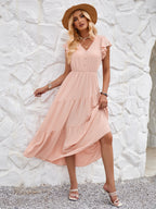 V-neck Ruffle Layered Dress photo 19