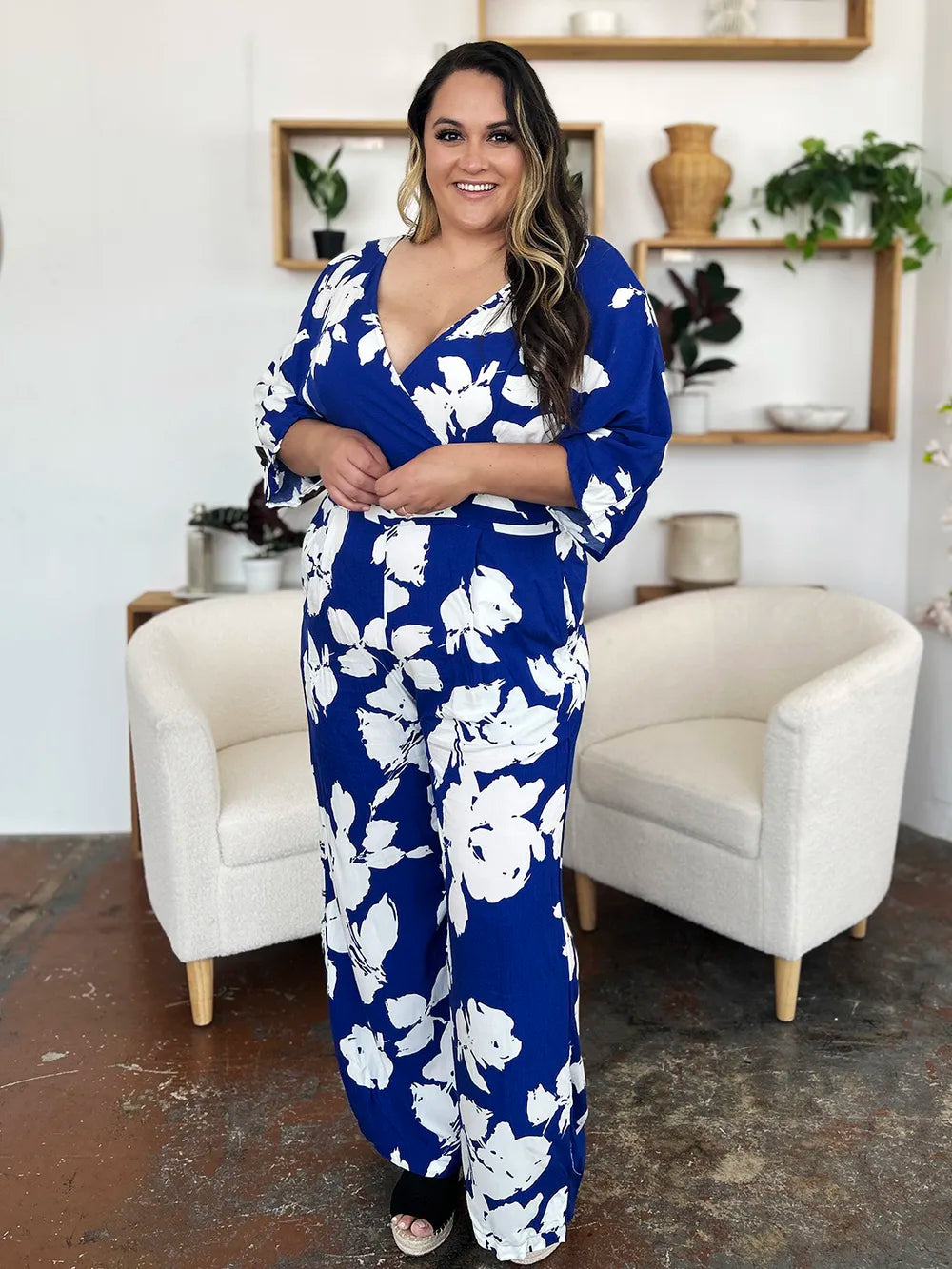 Full Size Printed Tie Back Wide Leg Jumpsuit (9)