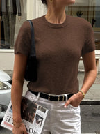 Round Neck Short Sleeve Sweater (6)