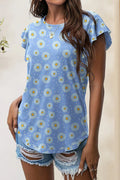 Printed Round Neck Short Sleeve T-shirt